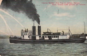 fireboat james battle postcard